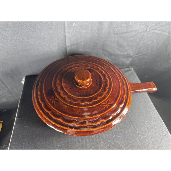 VTG Marcrest Daisy Dot 9" Ovenproof Stoneware Casserole Pot Dish w/ Handle & Lid - Picture 2 of 8